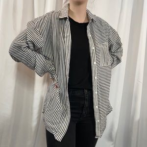Urban Outfitters Pinstripe Button-down size medium  black and white